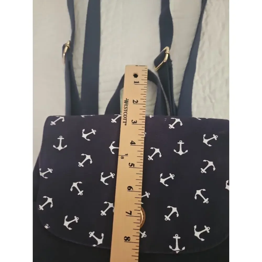 Tommy Hilfiger Backpack Navy Blue With Anchors And Boat TH LOGO